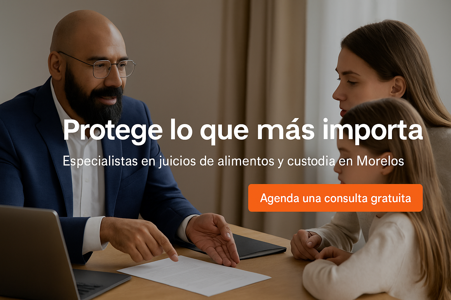 Abogado asesorando sobre juicio de alimentos y custodia en Morelos