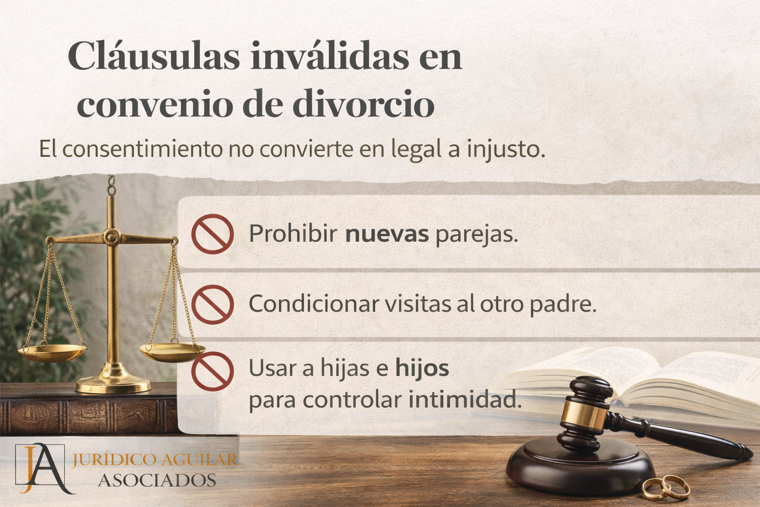 cláusulas inválidas en convenio de divorcio