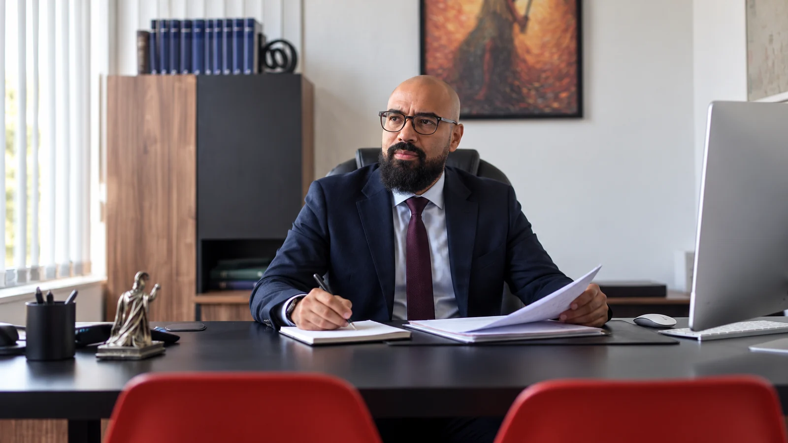 Juan Aguilar en el despacho Jurídico Aguilar & Asociados en Cuernavaca